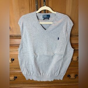 Polo by Ralph Lauren Men's Gray V-Neck Sweater Vest